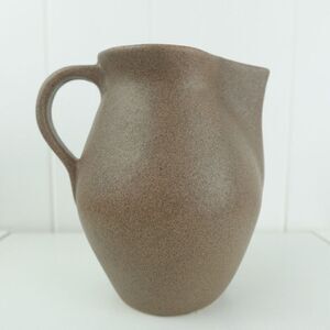Studio Pottery Brown Pitcher With Pinched Spout